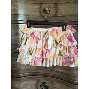 Women's Out From Under Skirt Size XS Pink Peach Floral Ruffle